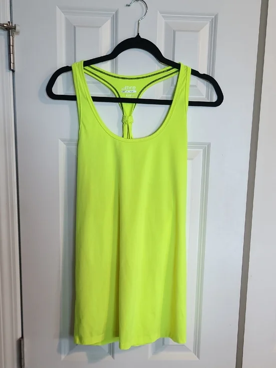 bcg Neon Lime Racerback Tank with Knotted Back Detail - Picture 1 of 5